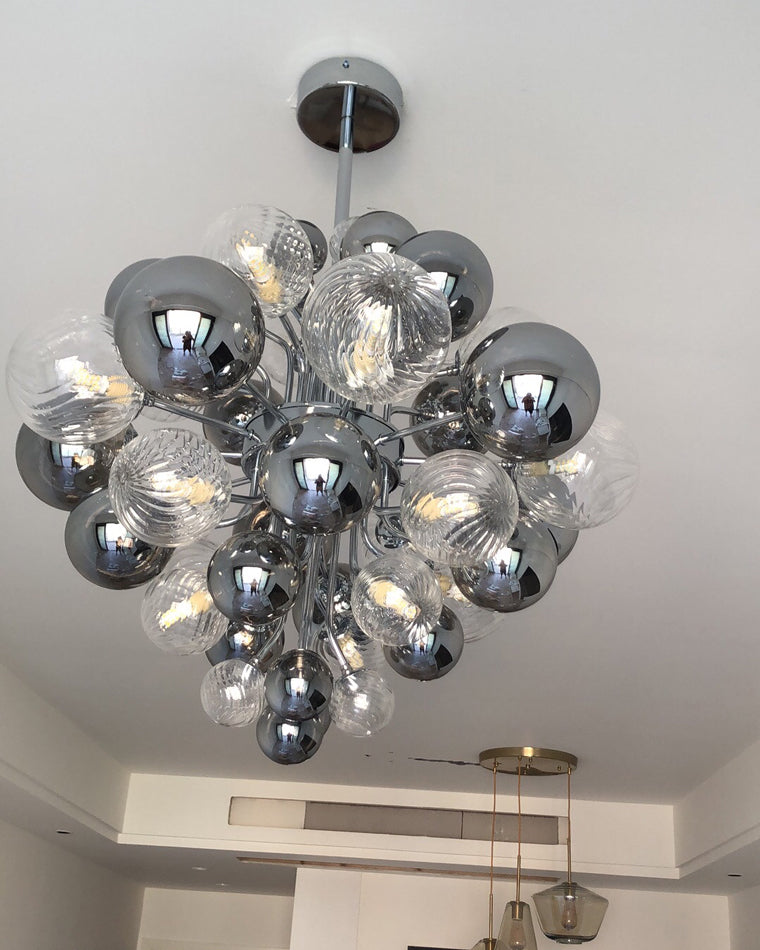 WOMO Smoked Glass Bubble Chandelier-WM2198