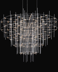 WOMO Tiered Glass Rod Sculptural Chandelier-WM2199