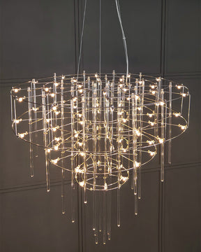 WOMO Tiered Glass Rod Sculptural Chandelier-WM2199