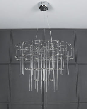 WOMO Tiered Glass Rod Sculptural Chandelier-WM2199