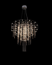 WOMO Tiered Glass Rod Sculptural Chandelier-WM2199