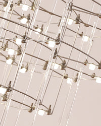 WOMO Tiered Glass Rod Sculptural Chandelier-WM2199