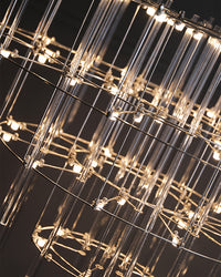WOMO Tiered Glass Rod Sculptural Chandelier-WM2199