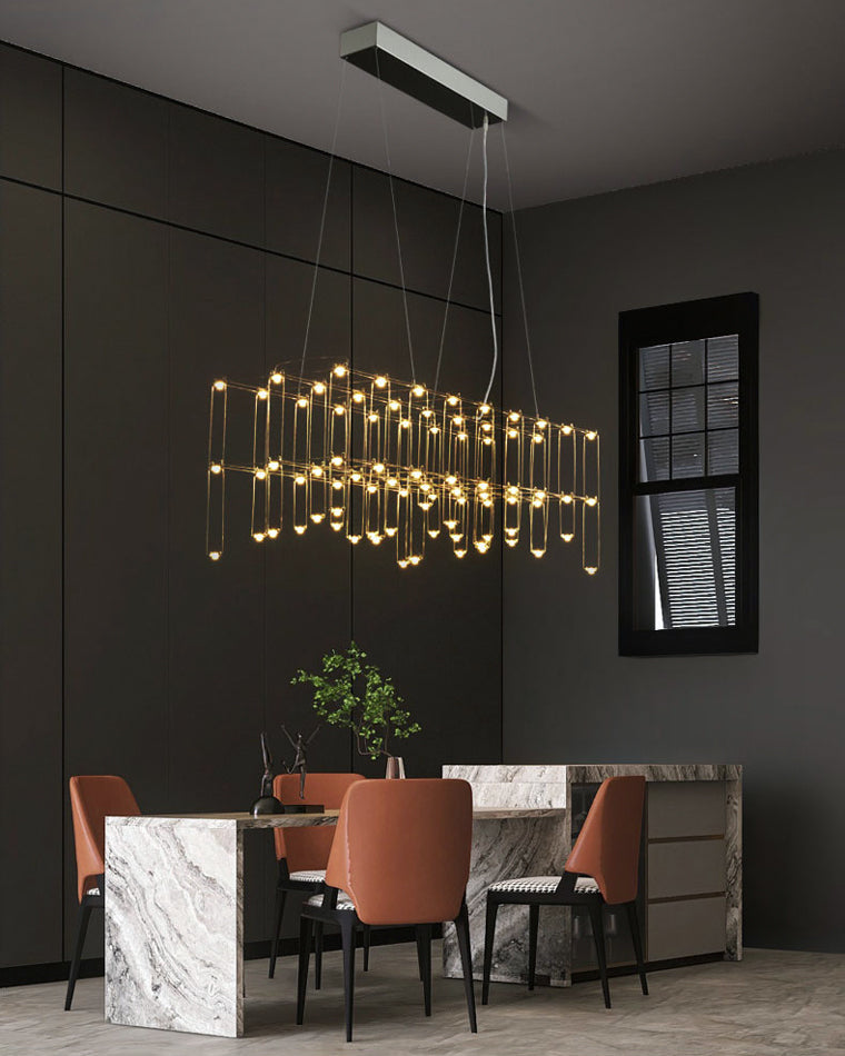 WOMO Rectangular Sculptural Chandelier-WM2200