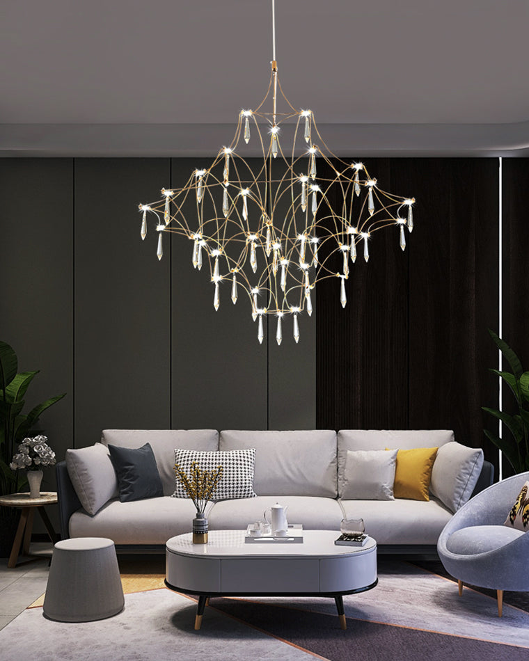 WOMO Large Sculptural Crystal Chandelier-WM2201