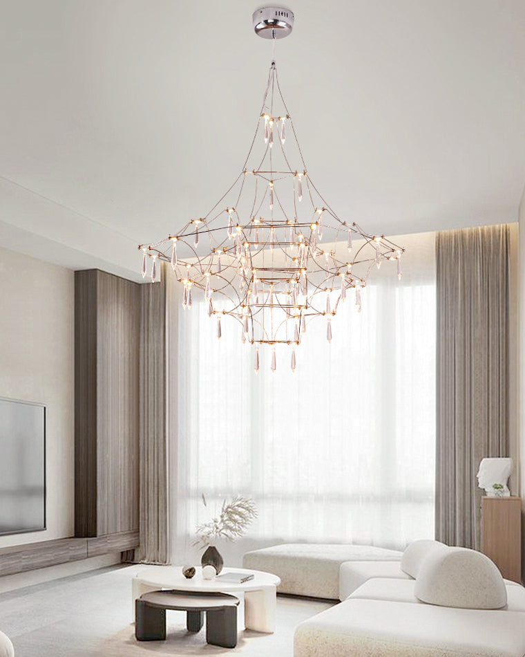 WOMO Large Sculptural Crystal Chandelier-WM2201