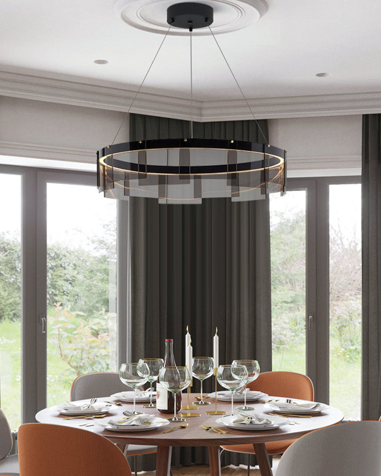 WOMO Smoked Glass Round Chandelier-WM2202