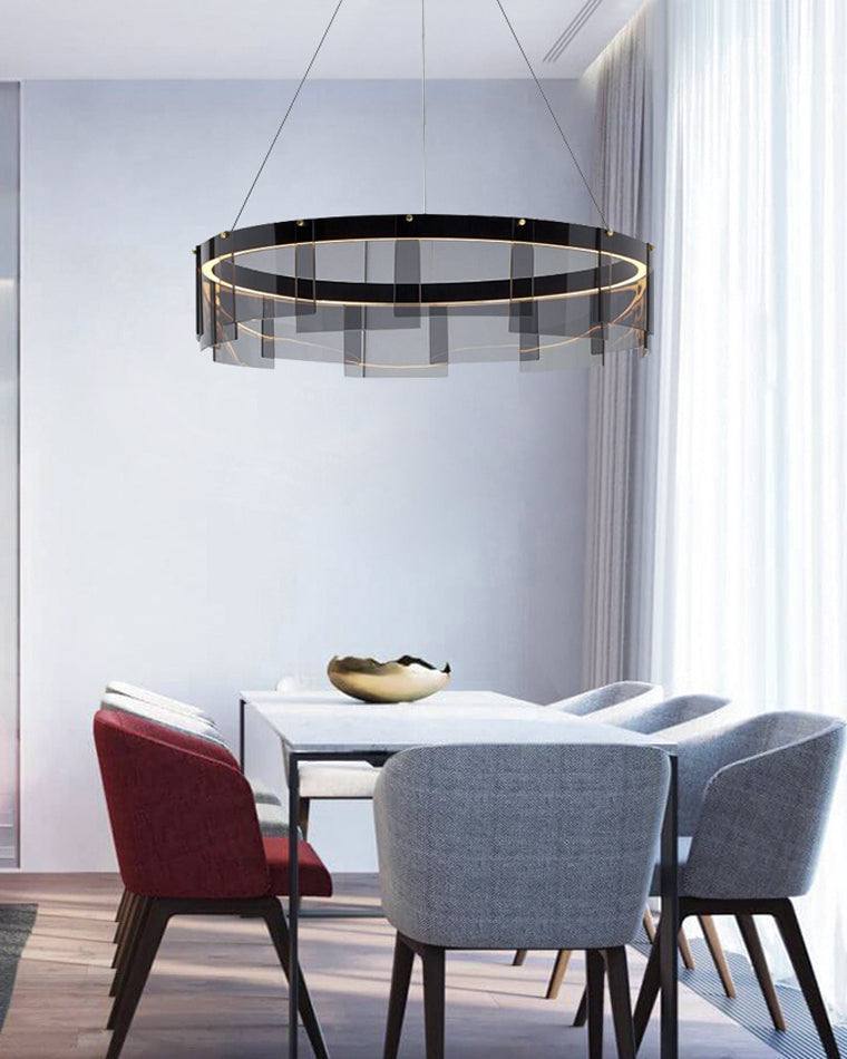 WOMO Smoked Glass Round Chandelier-WM2202