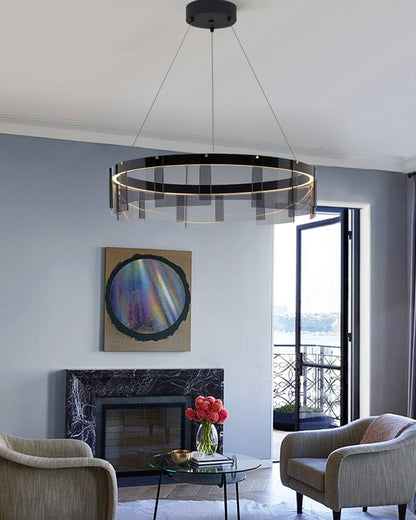 WOMO Smoked Glass Round Chandelier-WM2202