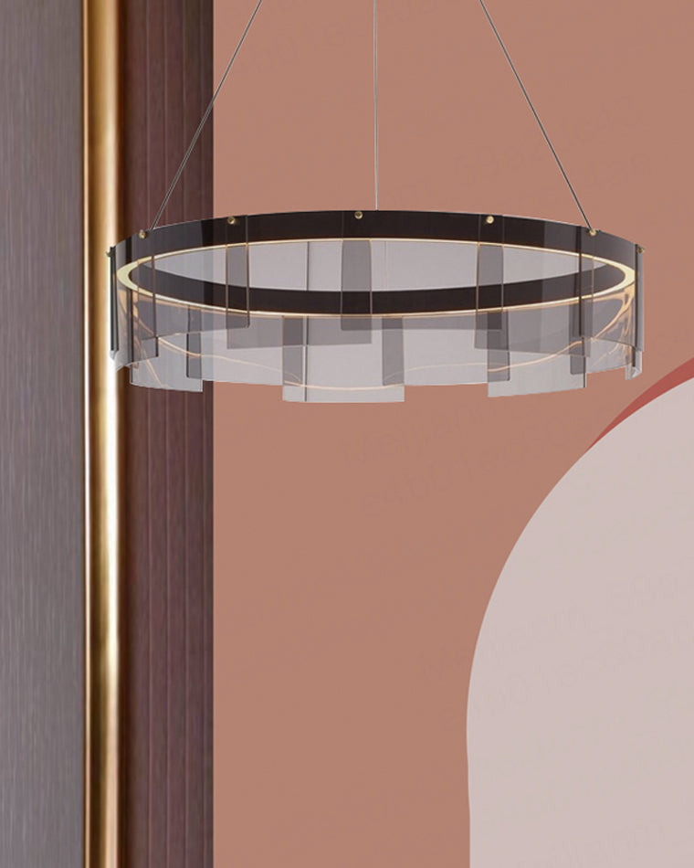 WOMO Smoked Glass Round Chandelier-WM2202