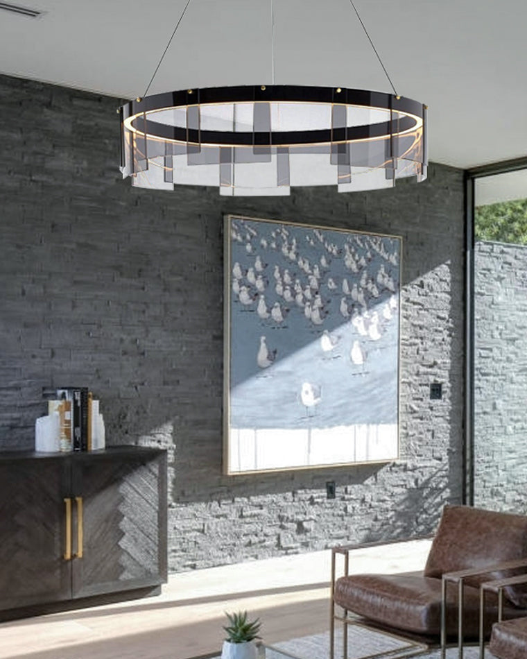 WOMO Smoked Glass Round Chandelier-WM2202