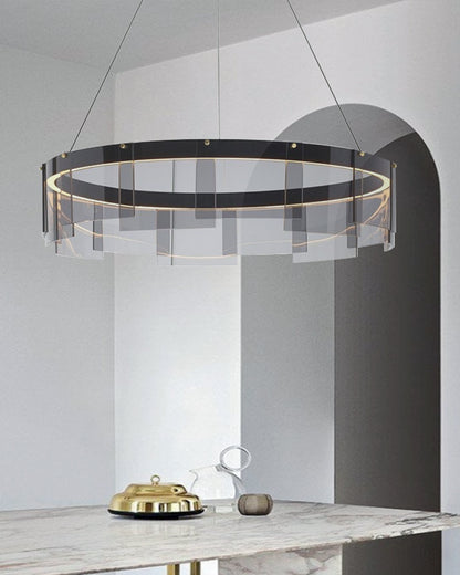 WOMO Smoked Glass Round Chandelier-WM2202