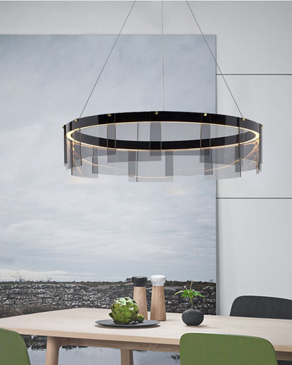 WOMO Smoked Glass Round Chandelier-WM2202