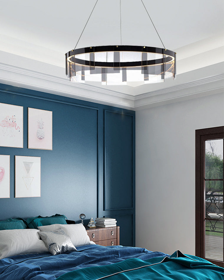 WOMO Smoked Glass Round Chandelier-WM2202