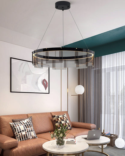 WOMO Smoked Glass Round Chandelier-WM2202