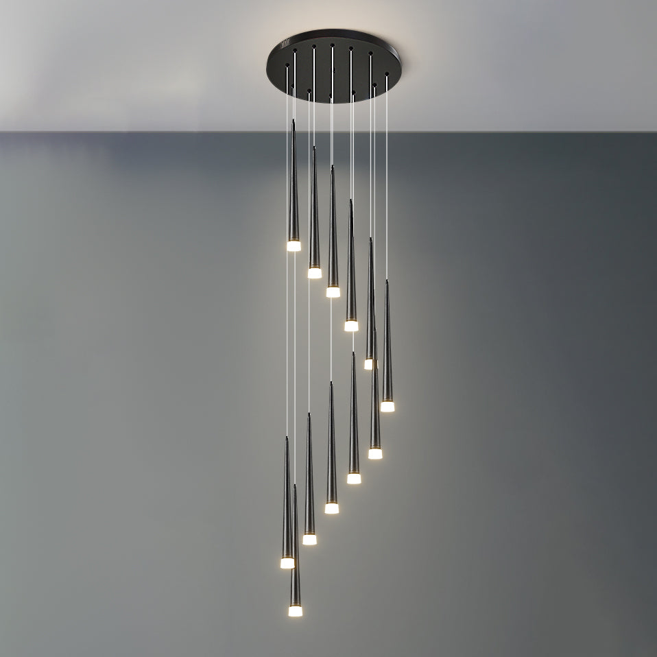 WOMO Cone Spiral Cascading Chandelier-WM2204