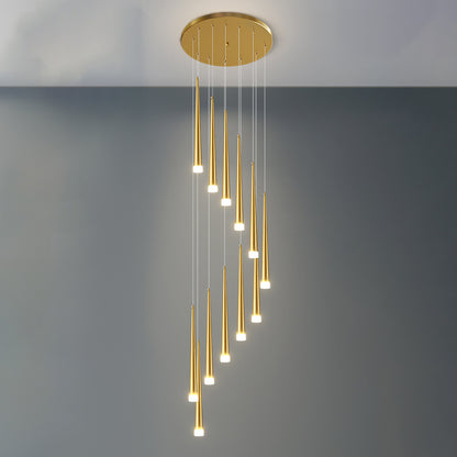 WOMO Cone Spiral Cascading Chandelier-WM2204