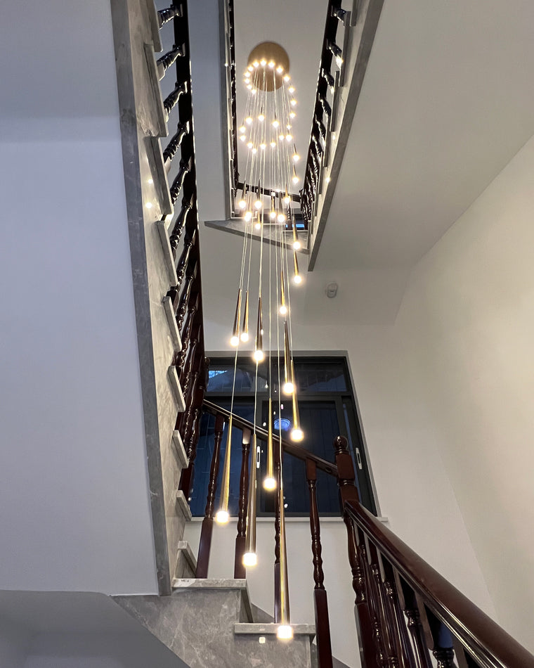 WOMO Cone Spiral Cascading Chandelier-WM2204