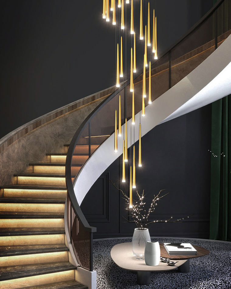 WOMO Cone Spiral Cascading Chandelier-WM2204