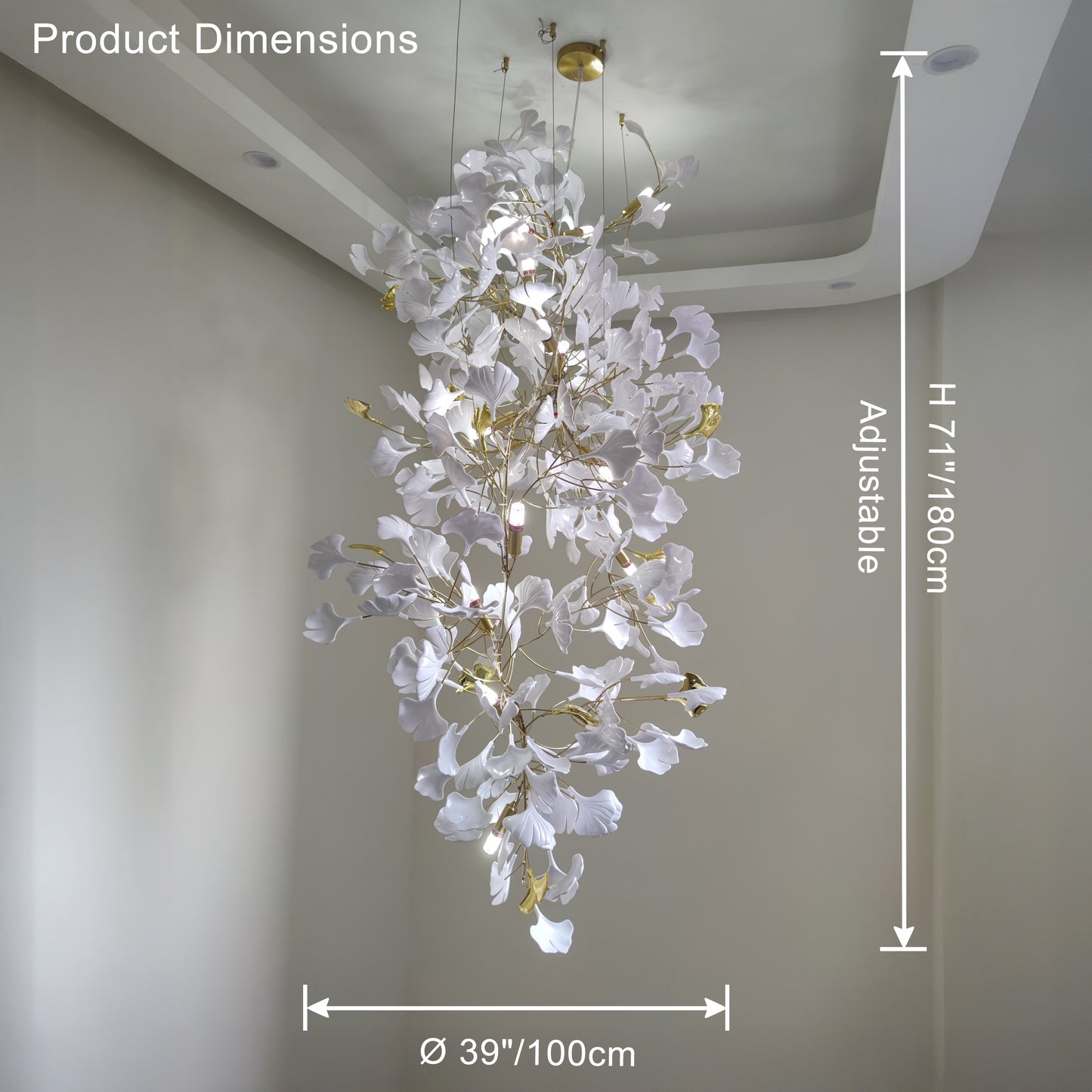 WOMO Ginkgo Long Staircase Chandelier-WM2206