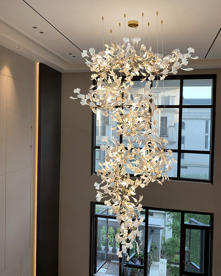 WOMO Ginkgo Long Staircase Chandelier-WM2206