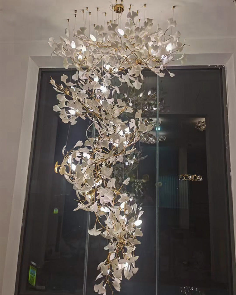 WOMO Ginkgo Long Staircase Chandelier-WM2206