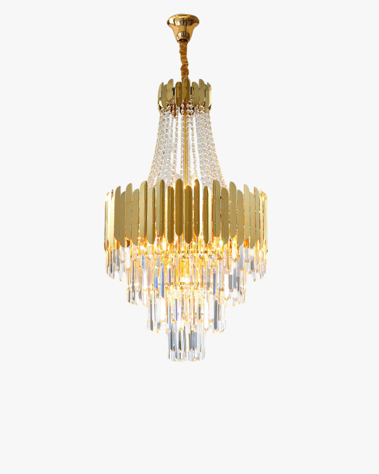 WOMO Tiered Gold Crystal Chandelier-WM2207