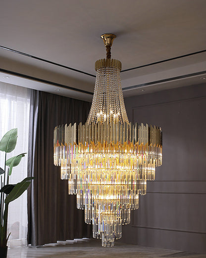 WOMO Tiered Gold Crystal Chandelier-WM2207