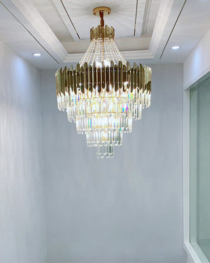 WOMO Tiered Gold Crystal Chandelier-WM2207