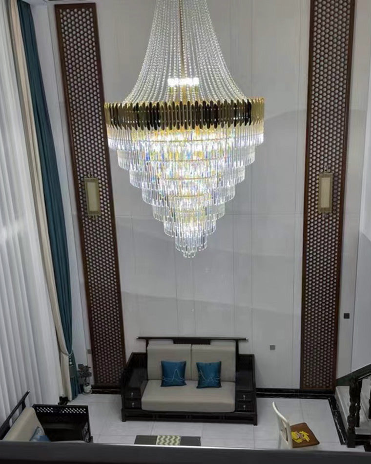 WOMO Tiered Gold Crystal Chandelier-WM2207