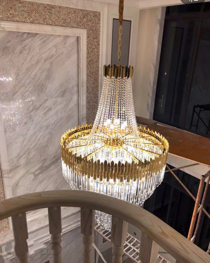 WOMO Tiered Gold Crystal Chandelier-WM2207