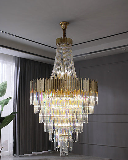 WOMO Tiered Gold Crystal Chandelier-WM2207