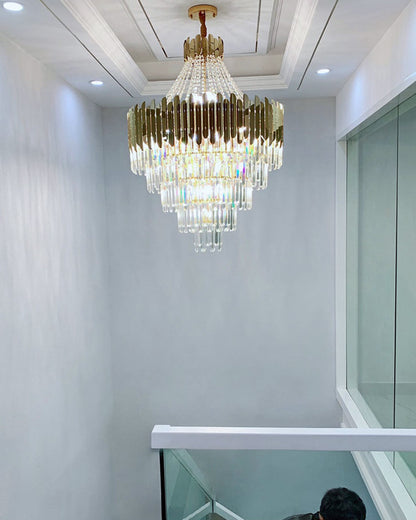 WOMO Tiered Gold Crystal Chandelier-WM2207