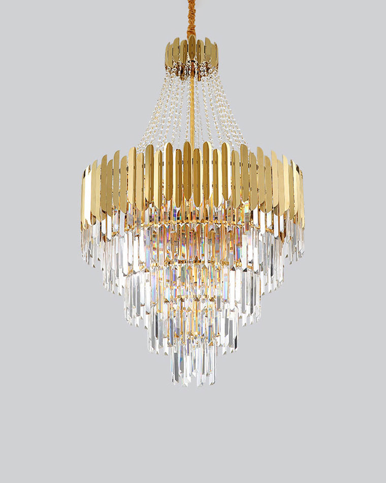 WOMO Tiered Gold Crystal Chandelier-WM2207