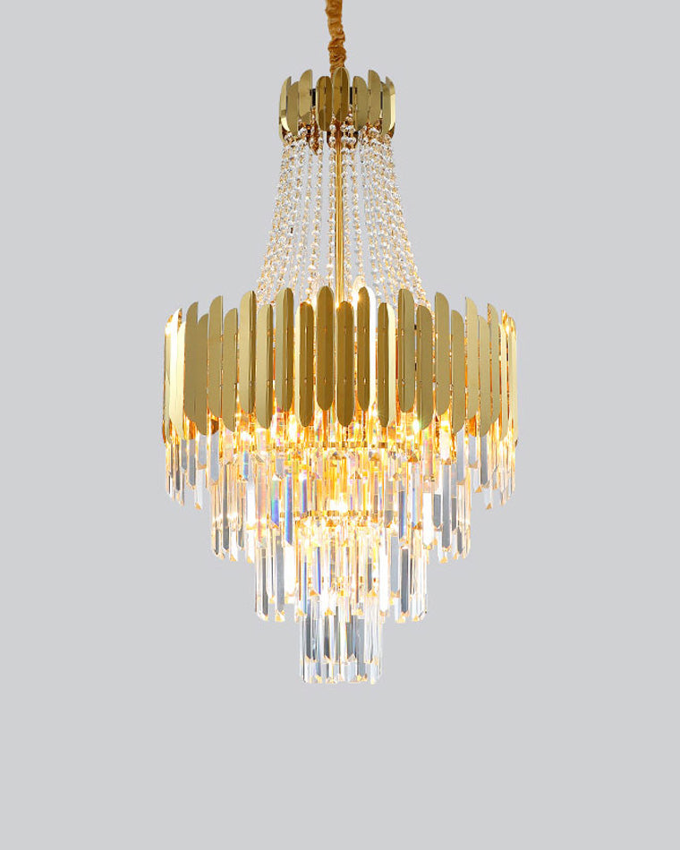 WOMO Tiered Gold Crystal Chandelier-WM2207