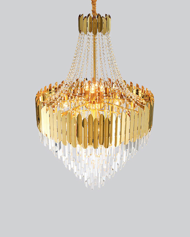 WOMO Tiered Gold Crystal Chandelier-WM2207