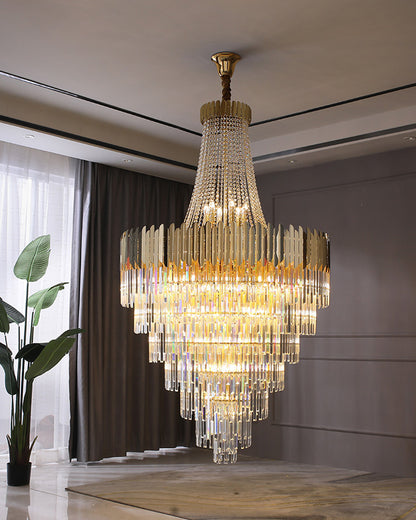 WOMO Tiered Gold Crystal Chandelier-WM2207