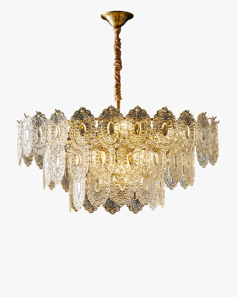 WOMO Tiered Textured Glass Chandelier-WM2208