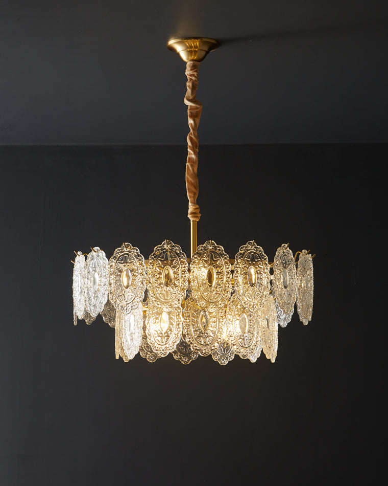 WOMO Tiered Textured Glass Chandelier-WM2208