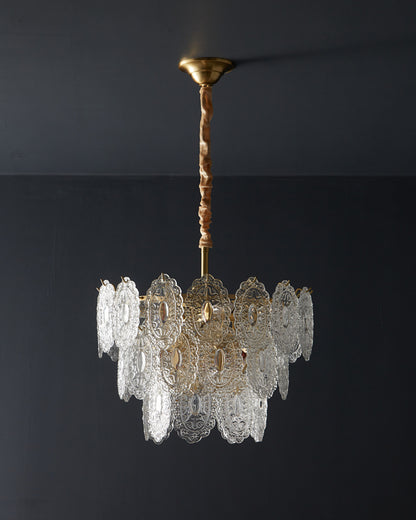 WOMO Tiered Textured Glass Chandelier-WM2208