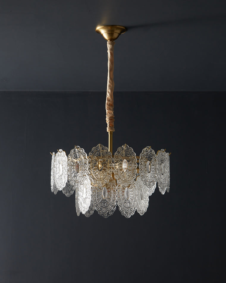 WOMO Tiered Textured Glass Chandelier-WM2208