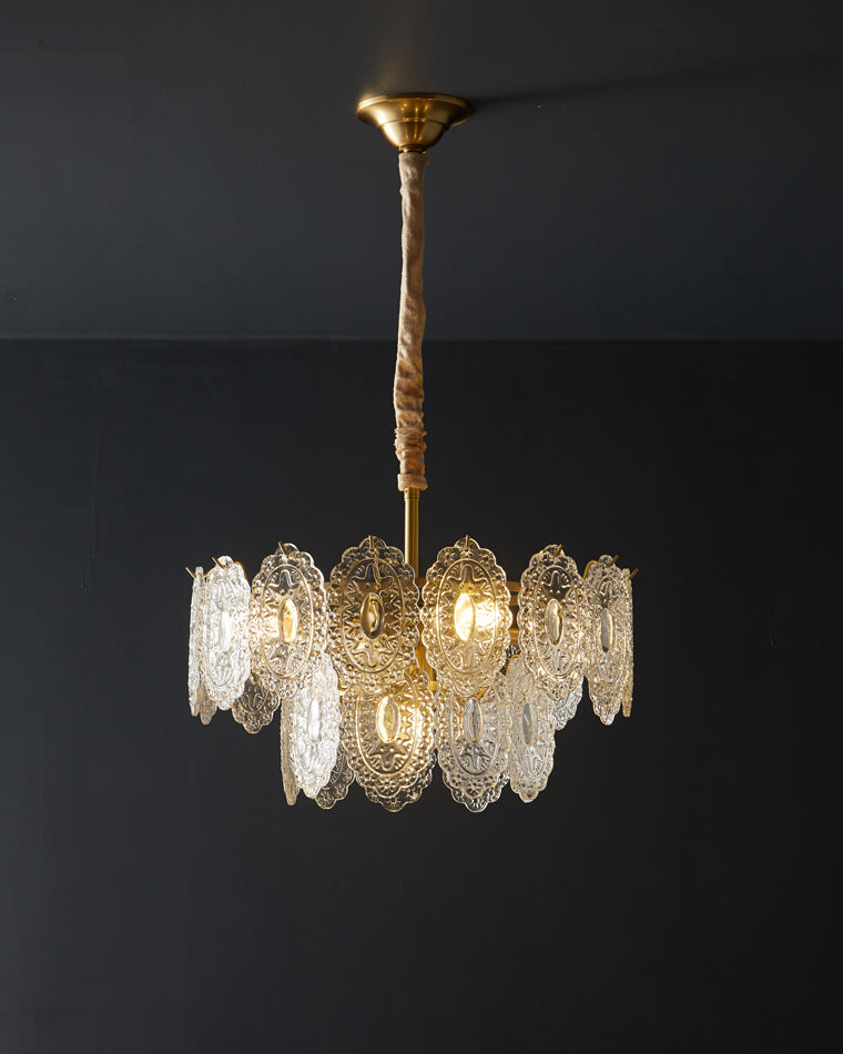 WOMO Tiered Textured Glass Chandelier-WM2208