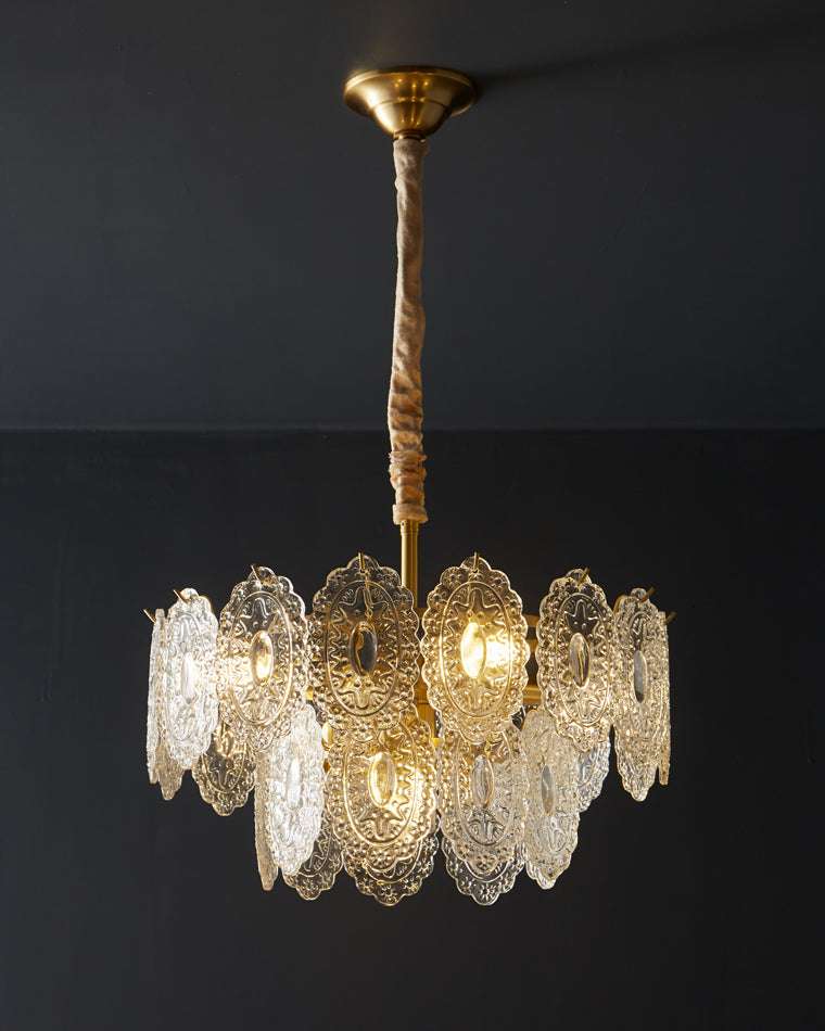 WOMO Tiered Textured Glass Chandelier-WM2208