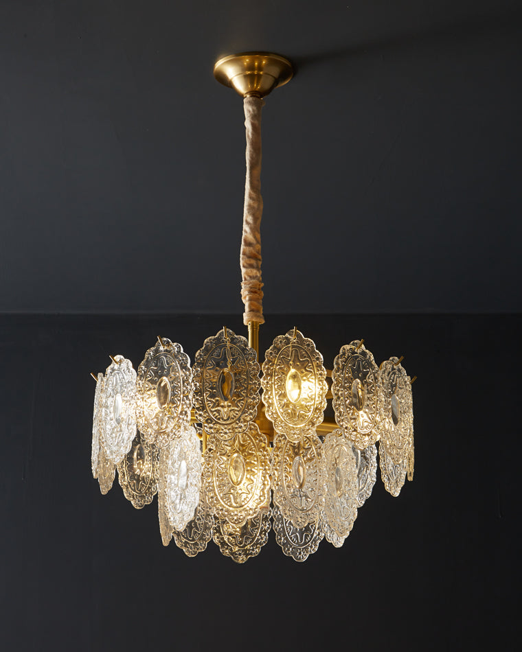 WOMO Tiered Textured Glass Chandelier-WM2208