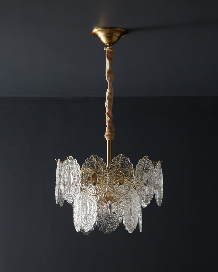 WOMO Tiered Textured Glass Chandelier-WM2208