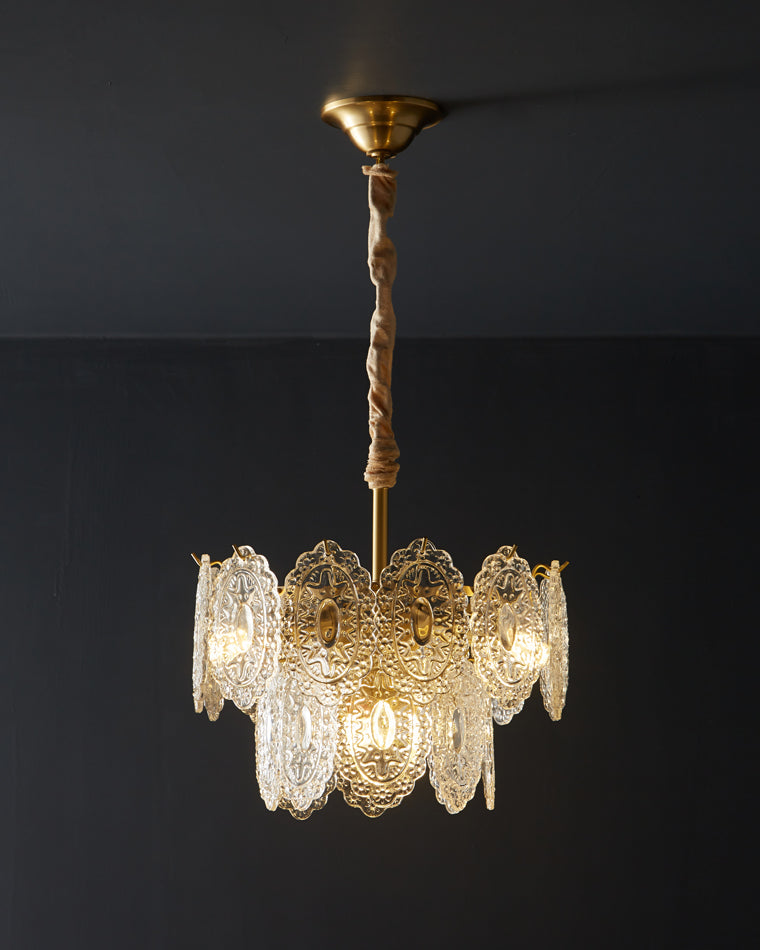 WOMO Tiered Textured Glass Chandelier-WM2208