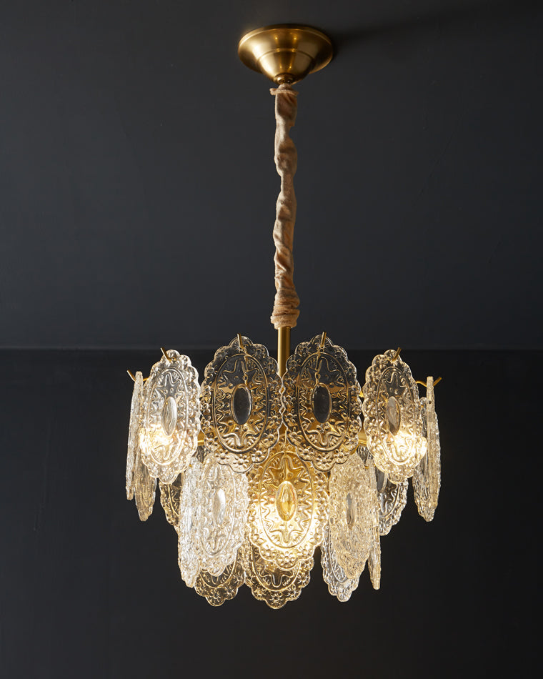 WOMO Tiered Textured Glass Chandelier-WM2208