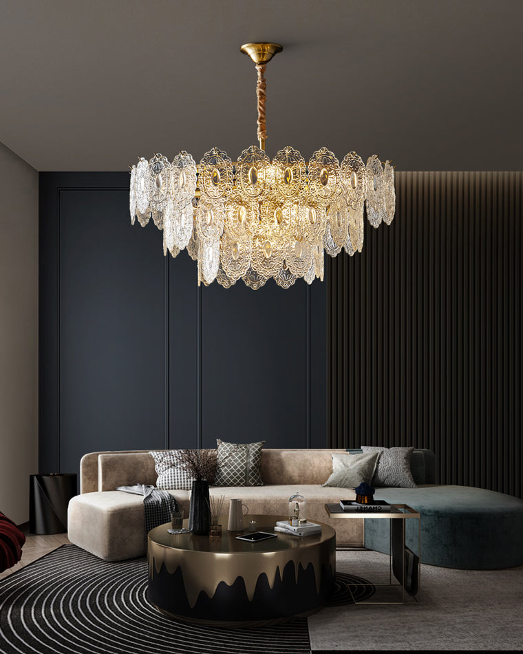 WOMO Tiered Textured Glass Chandelier-WM2208