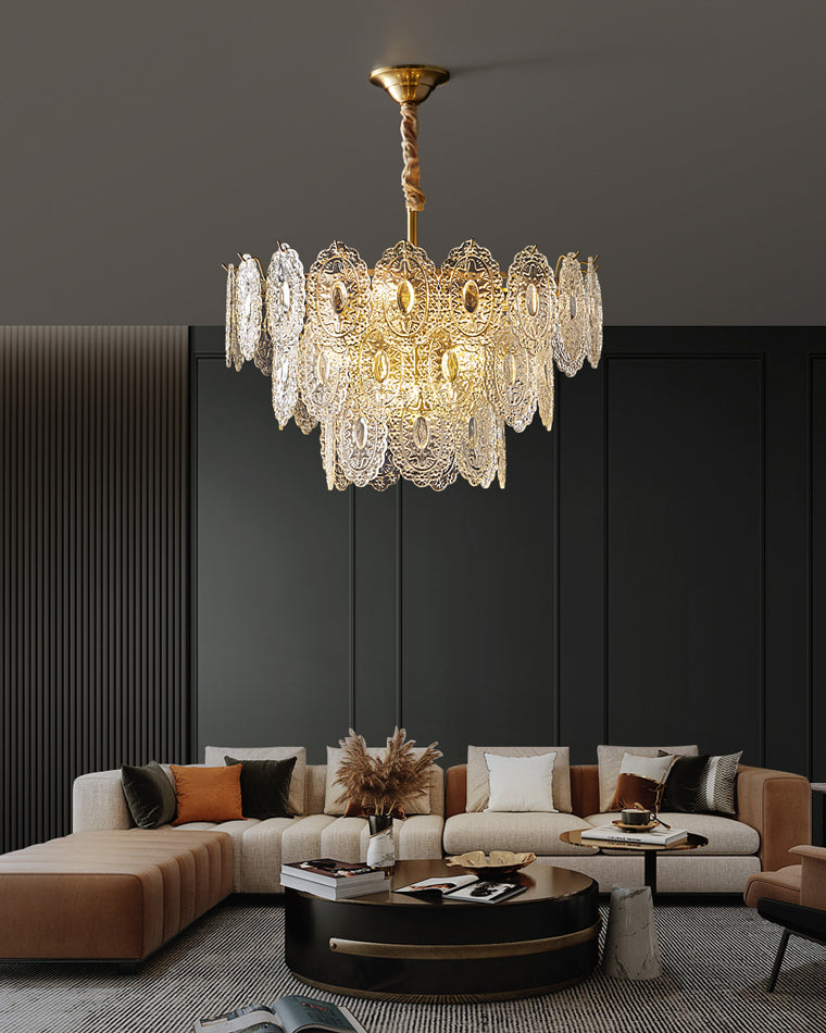 WOMO Tiered Textured Glass Chandelier-WM2208