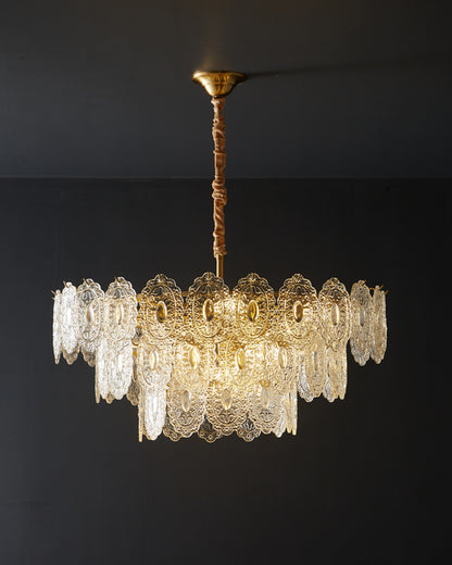 WOMO Tiered Textured Glass Chandelier-WM2208